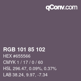 Color code: RGB 101 85 102 | qconv.com