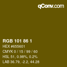 颜色代码: RGB 101 86 1 | qconv.com