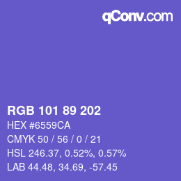 Color code: RGB 101 89 202 | qconv.com