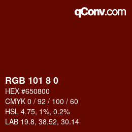 カラーコード: RGB 101 8 0 | qconv.com
