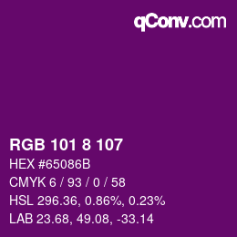 Color code: RGB 101 8 107 | qconv.com