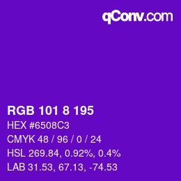 カラーコード: RGB 101 8 195 | qconv.com