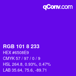 Color code: RGB 101 8 233 | qconv.com