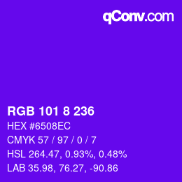 カラーコード: RGB 101 8 236 | qconv.com