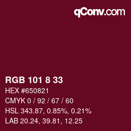 Color code: RGB 101 8 33 | qconv.com