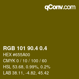 カラーコード: RGB 101 90.4 0.4 | qconv.com