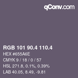 カラーコード: RGB 101 90.4 110.4 | qconv.com