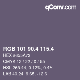 カラーコード: RGB 101 90.4 115.4 | qconv.com