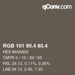 カラーコード: RGB 101 90.4 80.4 | qconv.com
