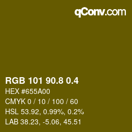 カラーコード: RGB 101 90.8 0.4 | qconv.com