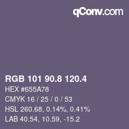 カラーコード: RGB 101 90.8 120.4 | qconv.com
