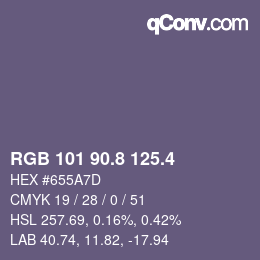 カラーコード: RGB 101 90.8 125.4 | qconv.com
