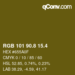 カラーコード: RGB 101 90.8 15.4 | qconv.com