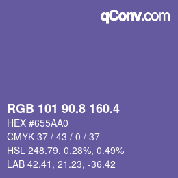カラーコード: RGB 101 90.8 160.4 | qconv.com