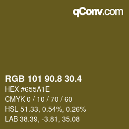カラーコード: RGB 101 90.8 30.4 | qconv.com