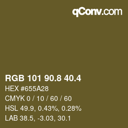 カラーコード: RGB 101 90.8 40.4 | qconv.com