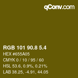 カラーコード: RGB 101 90.8 5.4 | qconv.com