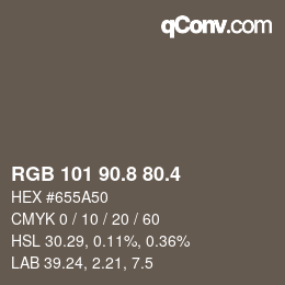 カラーコード: RGB 101 90.8 80.4 | qconv.com