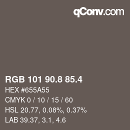 カラーコード: RGB 101 90.8 85.4 | qconv.com
