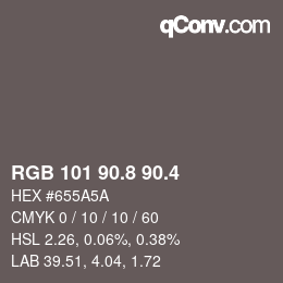 カラーコード: RGB 101 90.8 90.4 | qconv.com