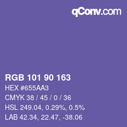 カラーコード: RGB 101 90 163 | qconv.com