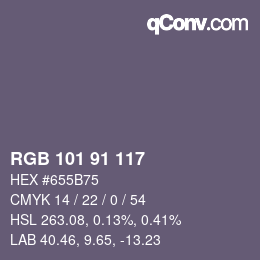 Color code: RGB 101 91 117 | qconv.com
