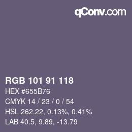 Farbcode: RGB 101 91 118 | qconv.com