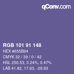 Color code: RGB 101 91 148 | qconv.com