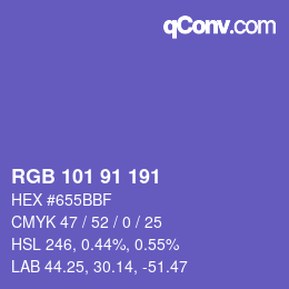 Color code: RGB 101 91 191 | qconv.com