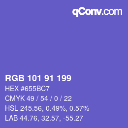 Color code: RGB 101 91 199 | qconv.com