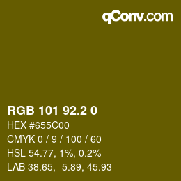 カラーコード: RGB 101 92.2 0 | qconv.com