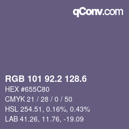 カラーコード: RGB 101 92.2 128.6 | qconv.com