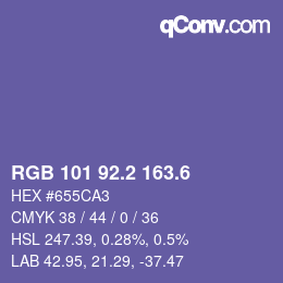 カラーコード: RGB 101 92.2 163.6 | qconv.com