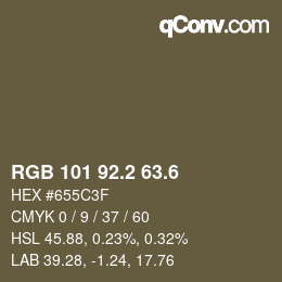 カラーコード: RGB 101 92.2 63.6 | qconv.com