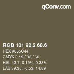 カラーコード: RGB 101 92.2 68.6 | qconv.com