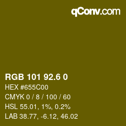 カラーコード: RGB 101 92.6 0 | qconv.com