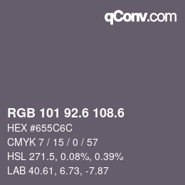 カラーコード: RGB 101 92.6 108.6 | qconv.com