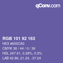 Color code: RGB 101 92 163 | qconv.com