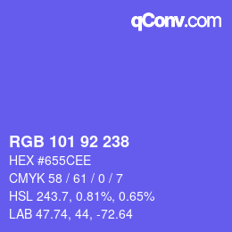 Color code: RGB 101 92 238 | qconv.com