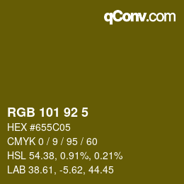 Color code: RGB 101 92 5 | qconv.com