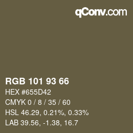Farbcode: RGB 101 93 66 | qconv.com