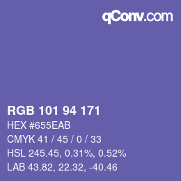 颜色代码: RGB 101 94 171 | qconv.com