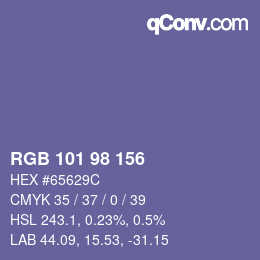 Color code: RGB 101 98 156 | qconv.com