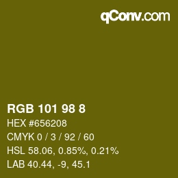 Color code: RGB 101 98 8 | qconv.com