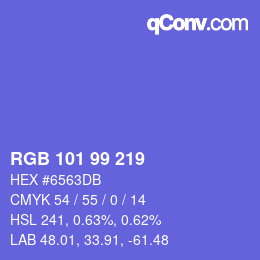 Color code: RGB 101 99 219 | qconv.com