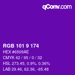 カラーコード: RGB 101 9 174 | qconv.com