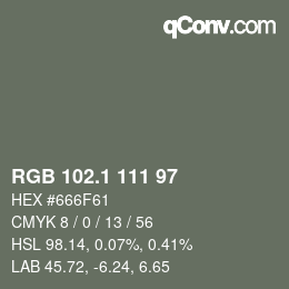 Color code: RGB 102.1 111 97 | qconv.com