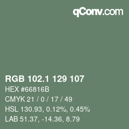 Color code: RGB 102.1 129 107 | qconv.com