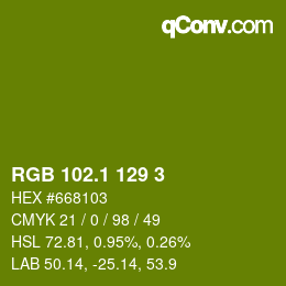 カラーコード: RGB 102.1 129 3 | qconv.com