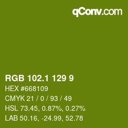カラーコード: RGB 102.1 129 9 | qconv.com